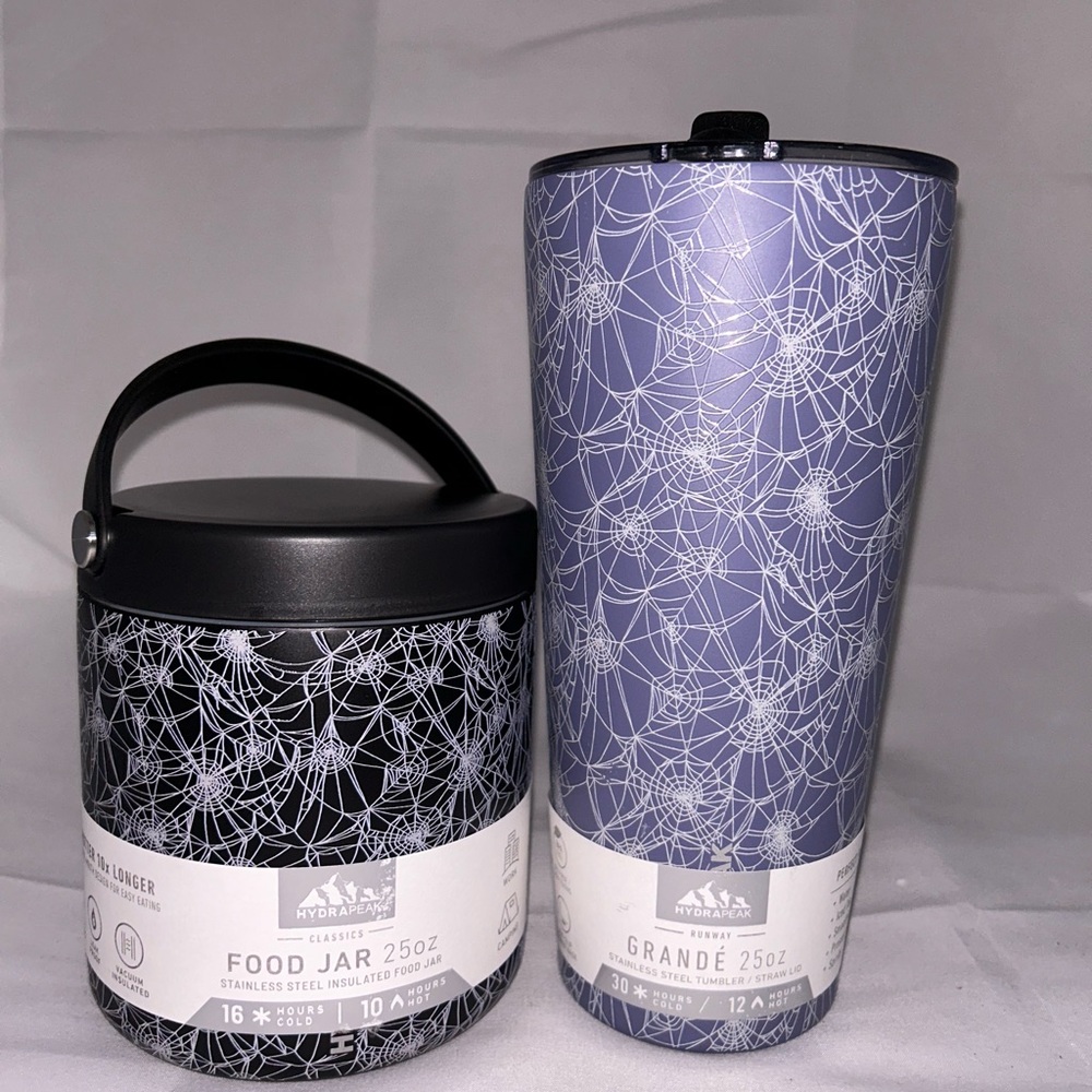 Halloween 2023 decor Hydrapeak Halloween set spider web tervis & jar